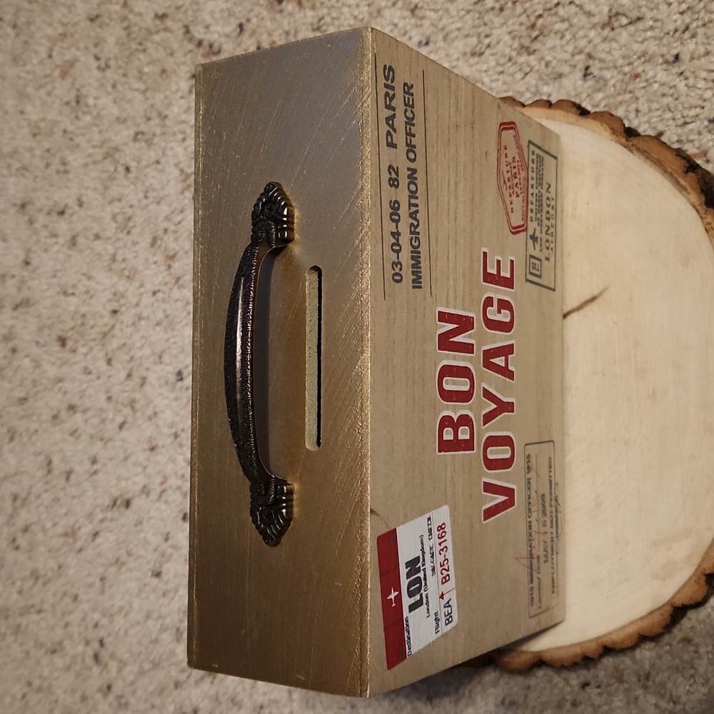 Vintage Wood Luggage Design Bank - Picture 2 of 5